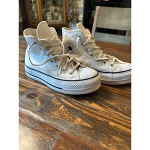 Converse Chuck Taylor All Star Lift Platform High Top White Sneakers 560846F 6.5